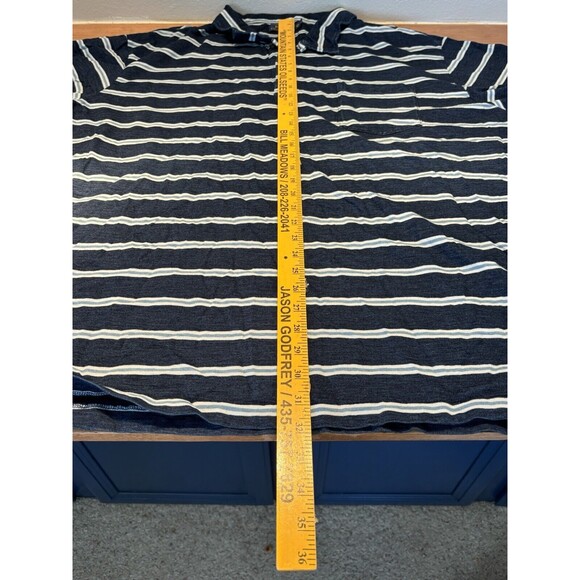 Polo Ralph Lauren Men's Big Tall 4XB Soft Touch Polo Shirt Blue Stripe Pony - Picture 5 of 7